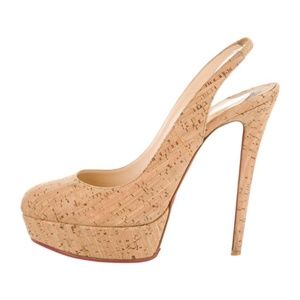 Christian Louboutin Beige Cork Bianca Platforms